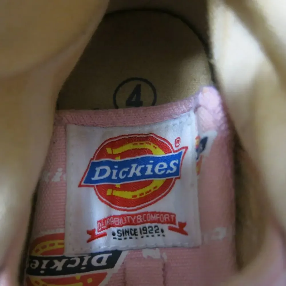 DICKIES High Top Canvas Print Tennis Shoes Sneaker Size 4 Girls Lace Up Pink Y2K